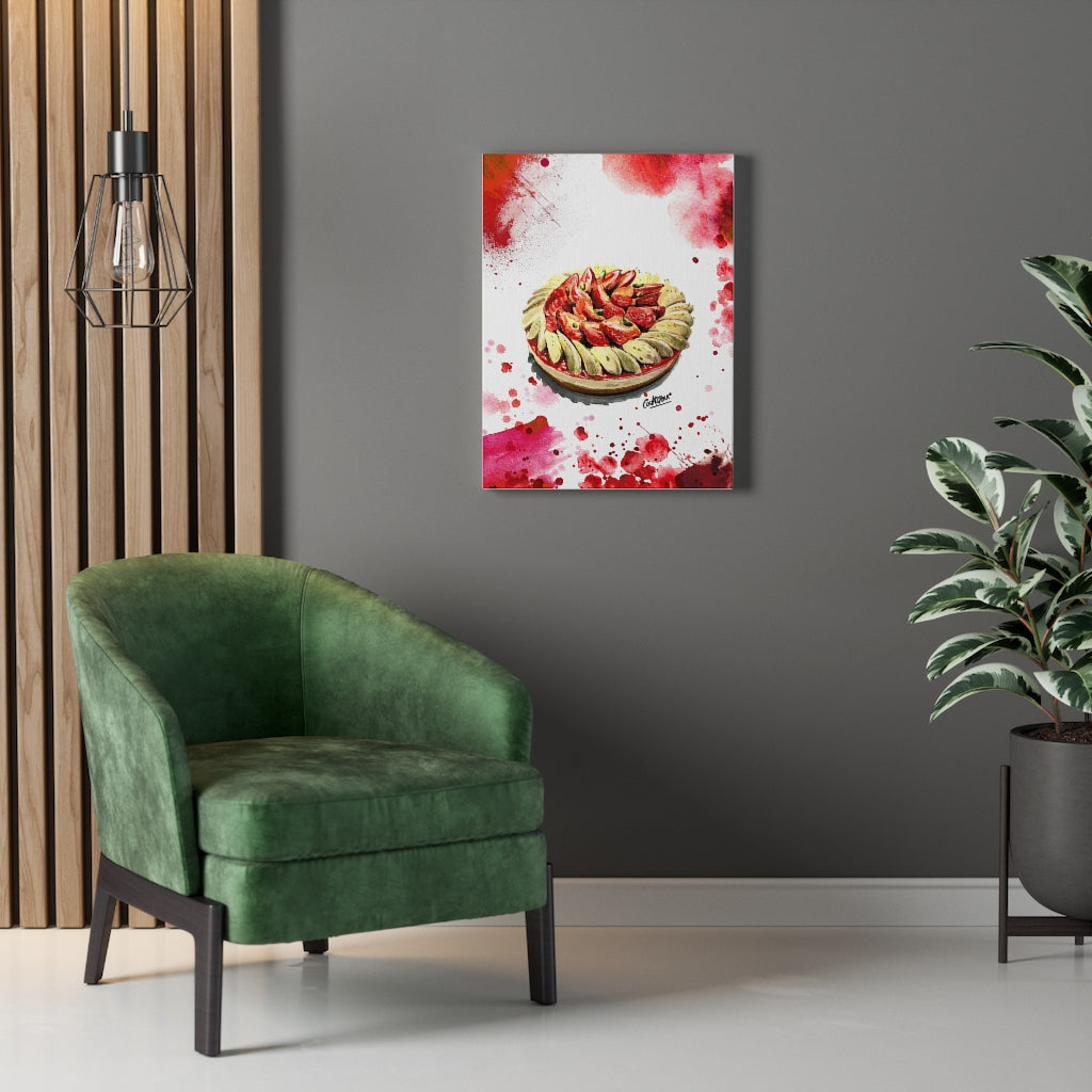 Tarte Aux Fraises Watercolor Canvas