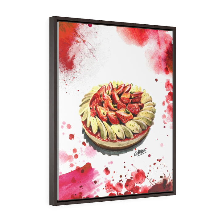 Tarte Aux Fraises Watercolor Small Framed Canvas