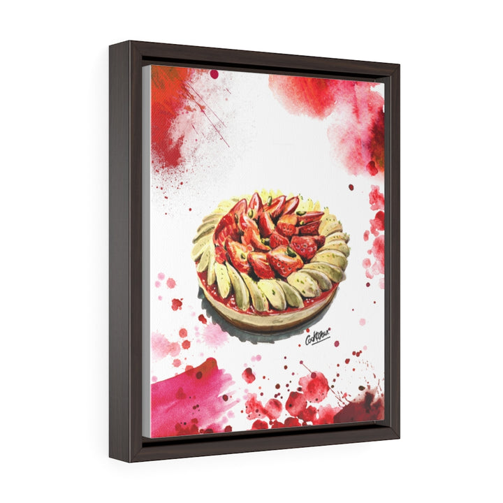 Tarte Aux Fraises Watercolor Small Framed Canvas