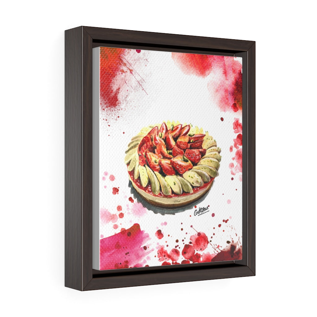 Tarte Aux Fraises Watercolor Small Framed Canvas