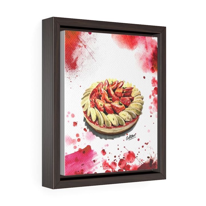 Tarte Aux Fraises Watercolor Small Framed Canvas