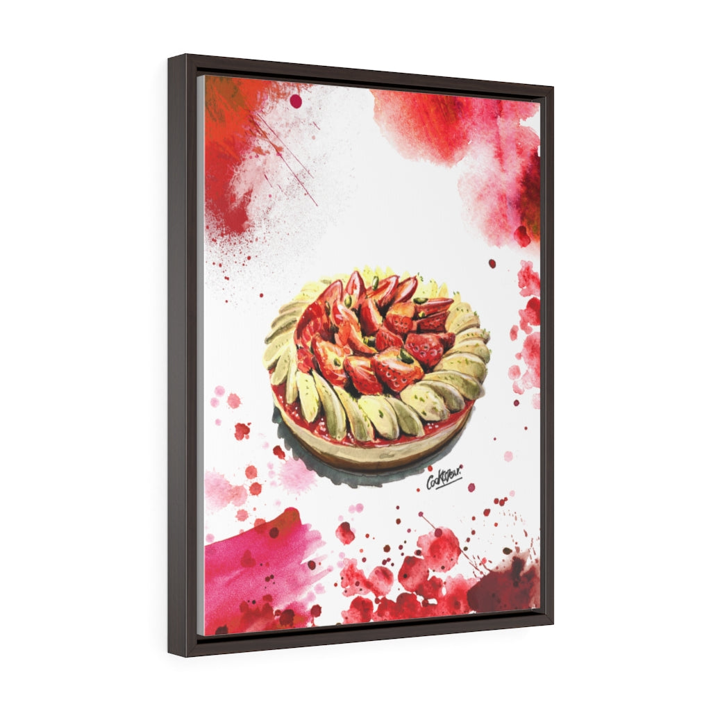 Tarte Aux Fraises Watercolor Small Framed Canvas