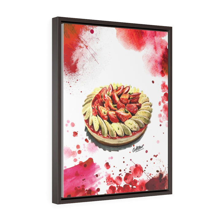 Tarte Aux Fraises Watercolor Small Framed Canvas