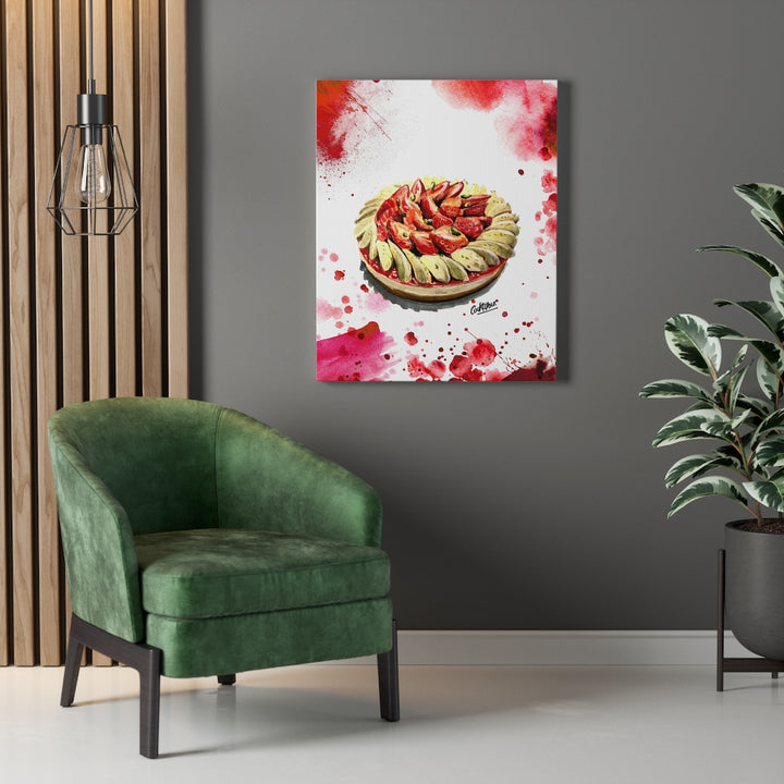 Tarte Aux Fraises Watercolor Canvas