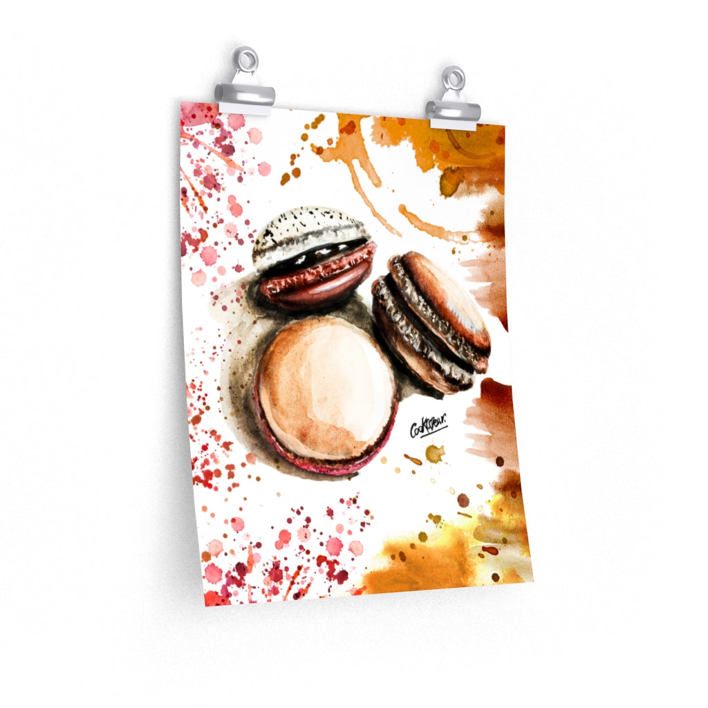 Macarons Watercolor Poster